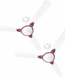 Havells 1200mm Equs ES Ceiling Fan | Premium Finish, Decorative Fan, Elegant Looks, High Air Delivery, Energy Saving, 100% Pure Copper Motor | 2 Year Warranty | (Pack of 2, White Maroon)